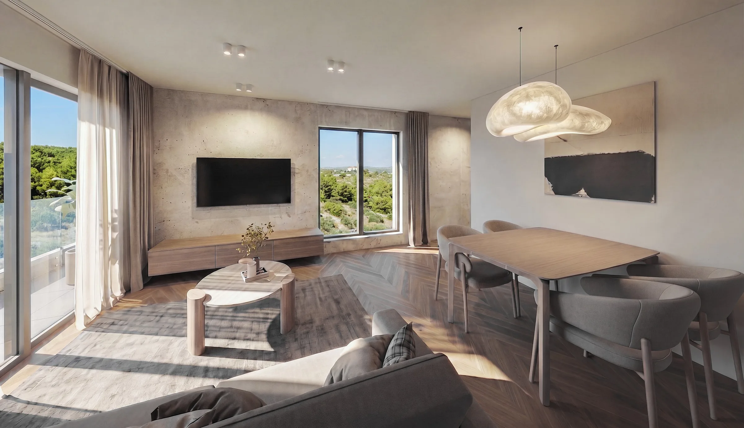 Apartment A1 with garden, garage and terrace